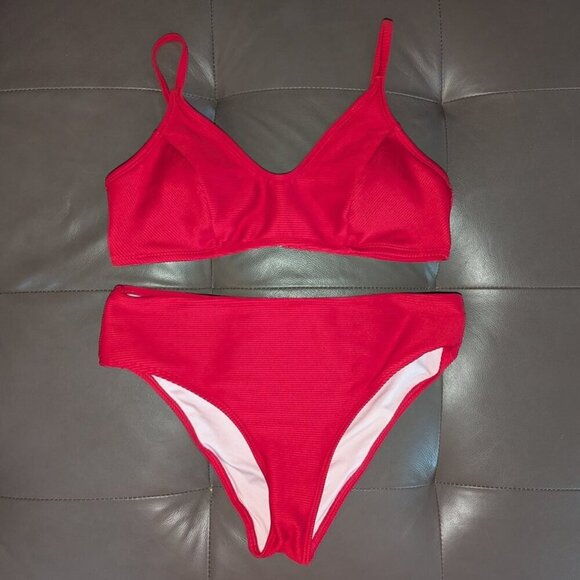 *3 FOR $9* Solid Removable Lightly Padded Cups Adjustable Strap 2 Piece Bikini - Picture 1 of 6